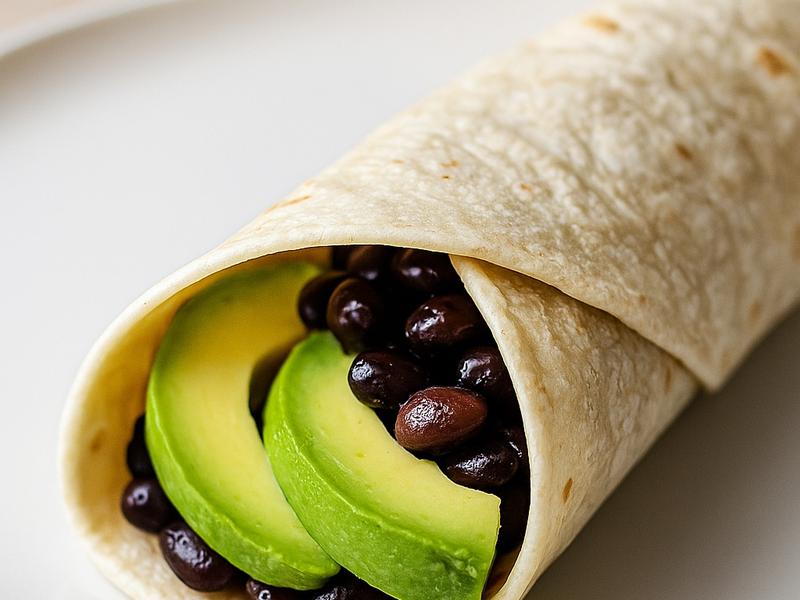 Avocado and Black Bean Wrap