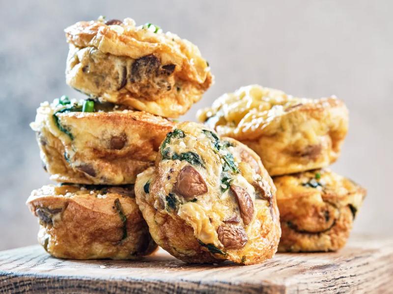 Turkey, Mushroom, and Spinach Egg Muffins
