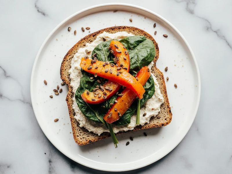 Pepper and Hummus Toast