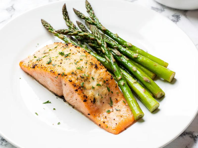 Garlic Parmesan Salmon and Asparagus
