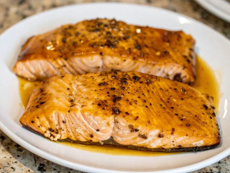 Salmon Glazed with Honey and Mustard