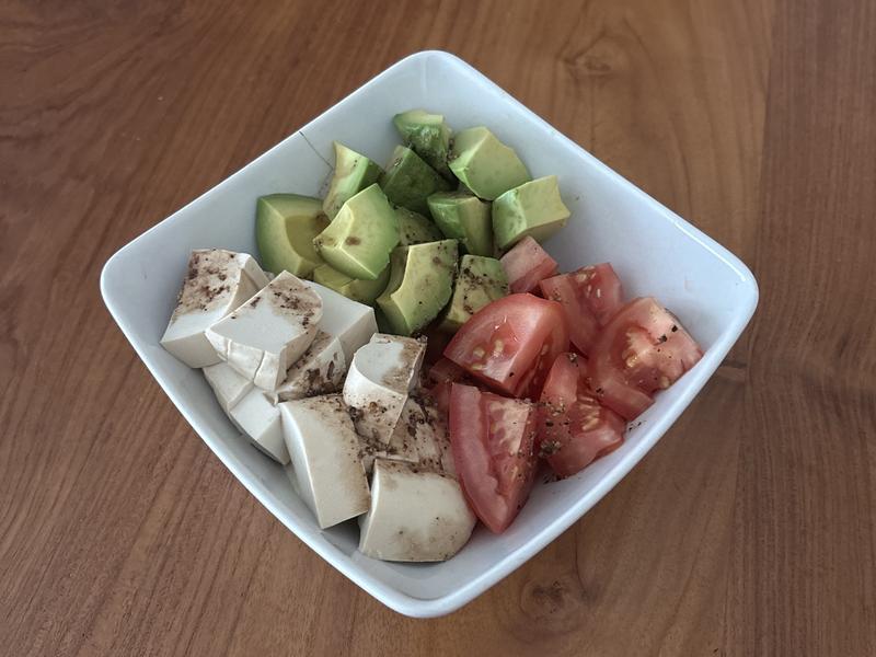 Tofu , Tomato and Avocado Salad