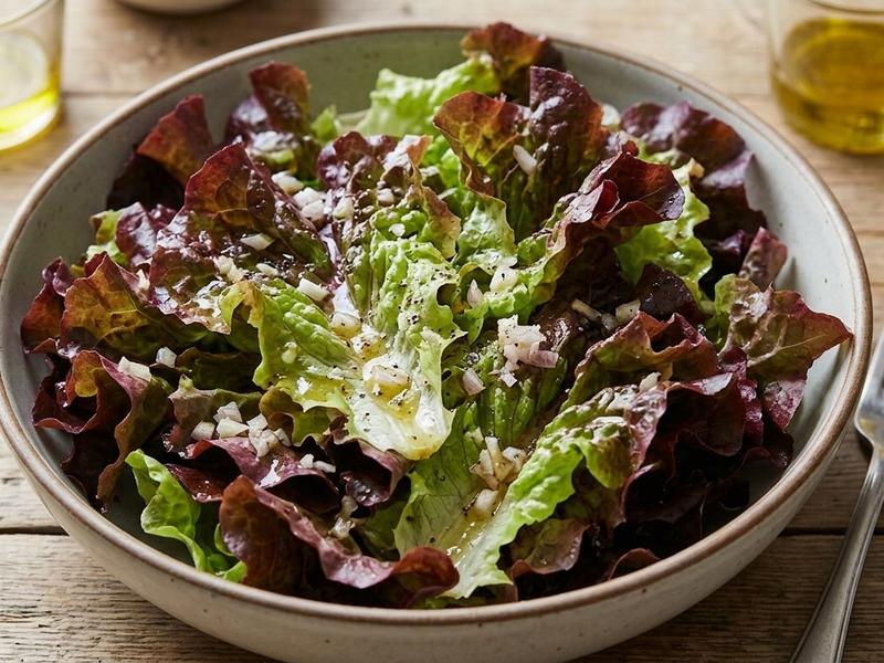 Red-Leaf Lettuce with Shallot Vinaigrette