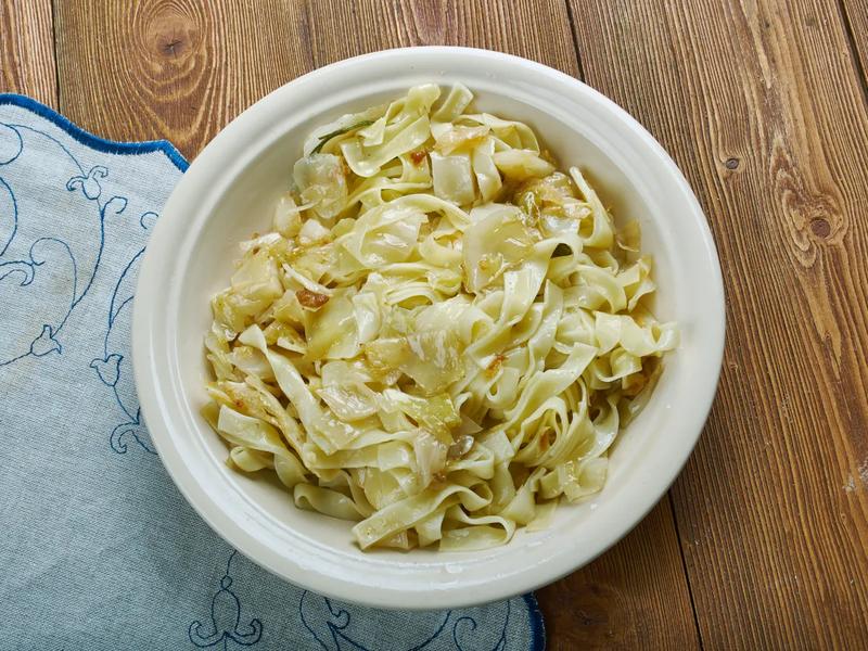 Fried Cabbage and Egg Noodles