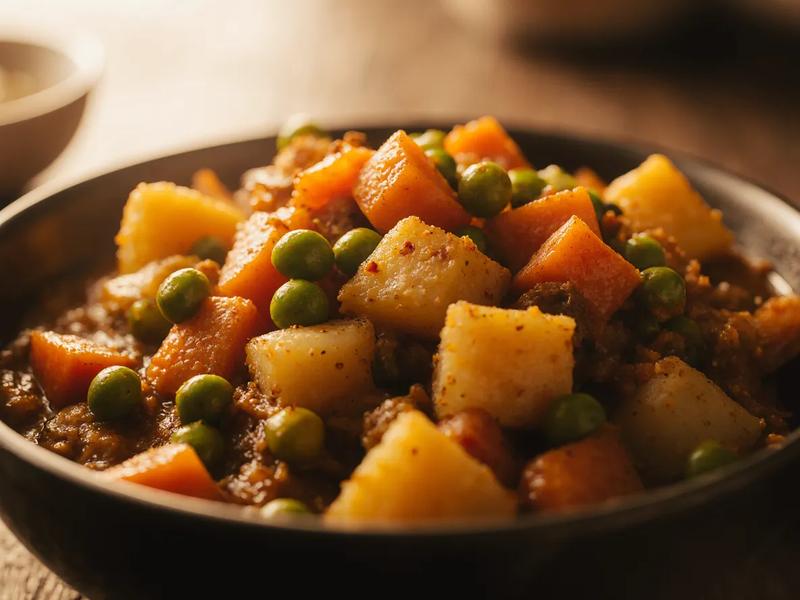 Indian Carrots, Peas, and Potatoes