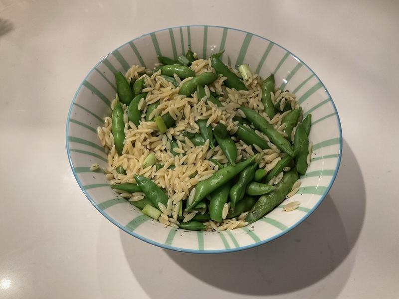 Orzo and Sugar Snap Peas