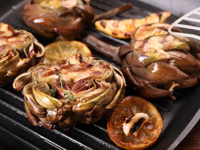 Grilled Artichokes with Lemon and Garlic