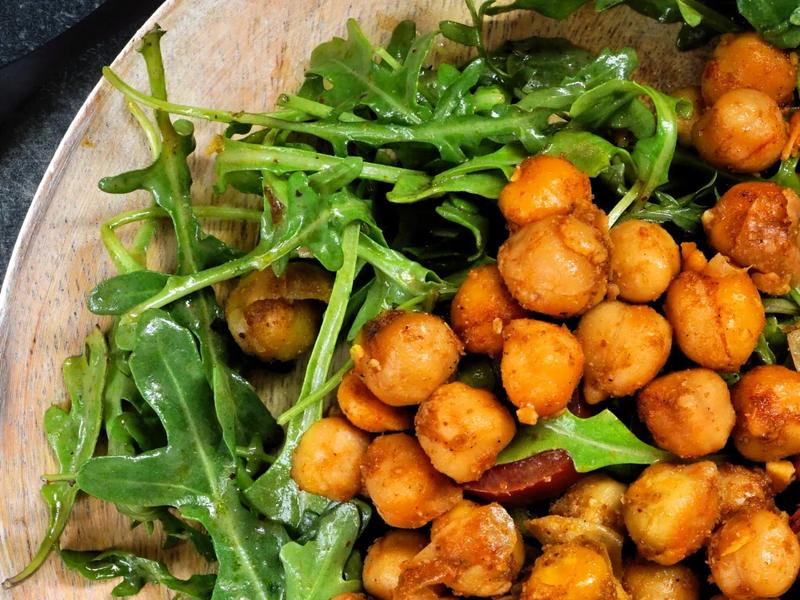 Warm Chickpea and Arugula Salad
