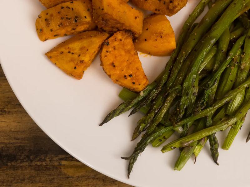 Roasted Asparagus and Sweet Potato