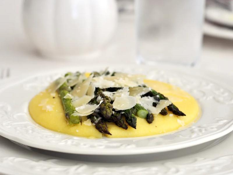 Parmesan Polenta with Sautéed Asparagus