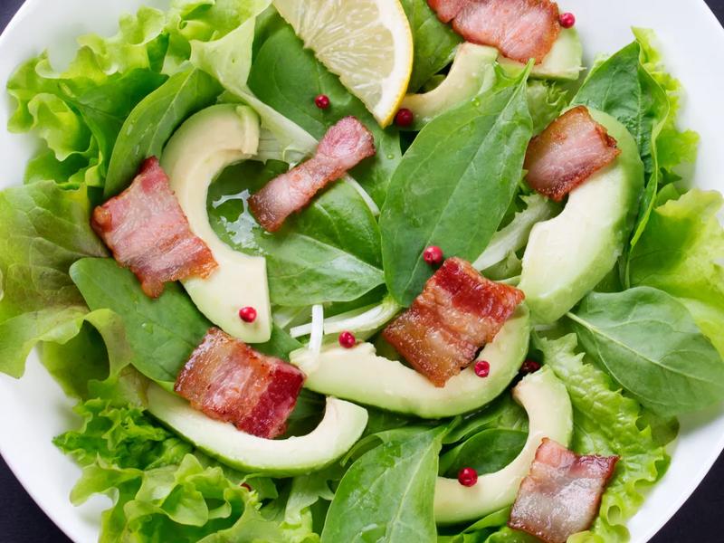 Bacon Avocado Salad with Lemon Dressing