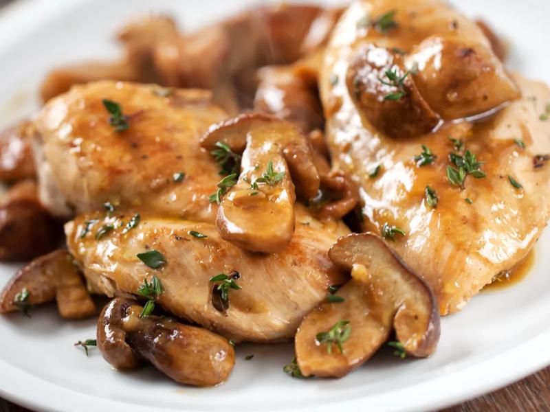 Pan-Seared Chicken with Mushrooms