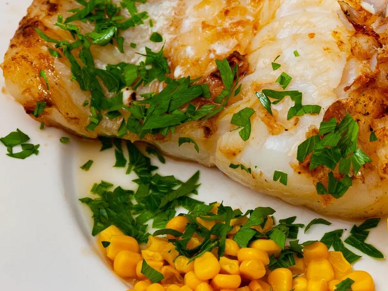 Cod with Cilantro Lime Corn