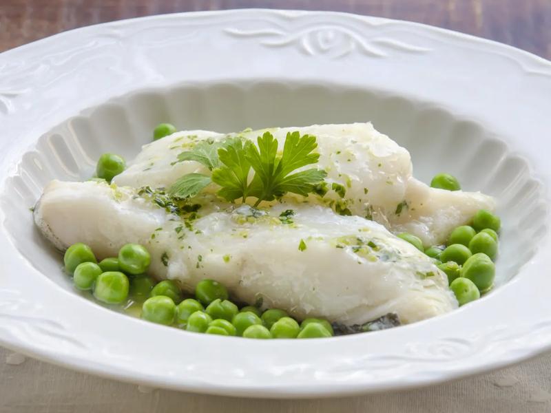 Seared Cod with Minted Peas