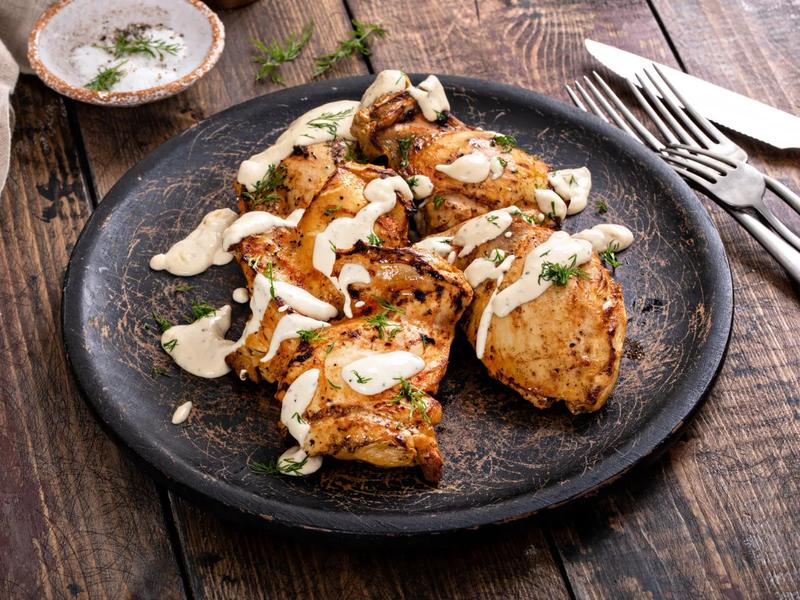 Grilled Lemon Dill Chicken Thighs