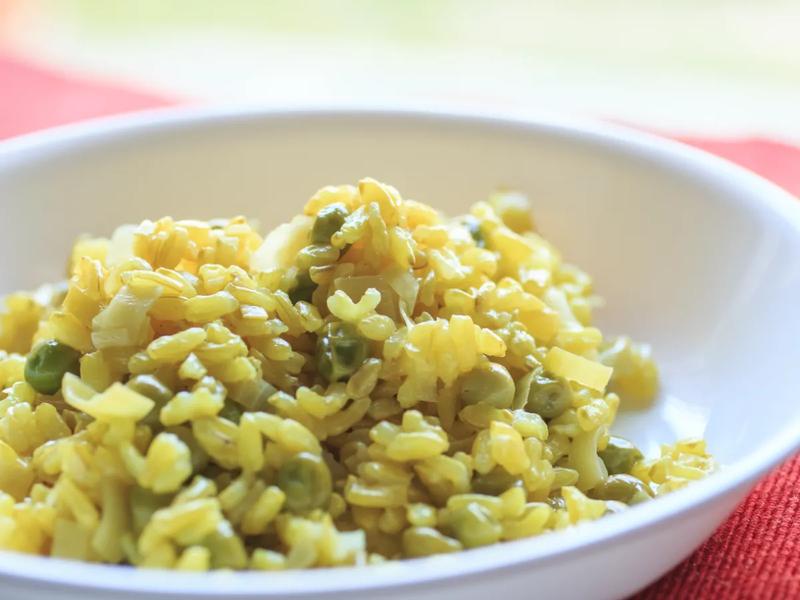 Lemon Zest Rice with Peas and Leeks