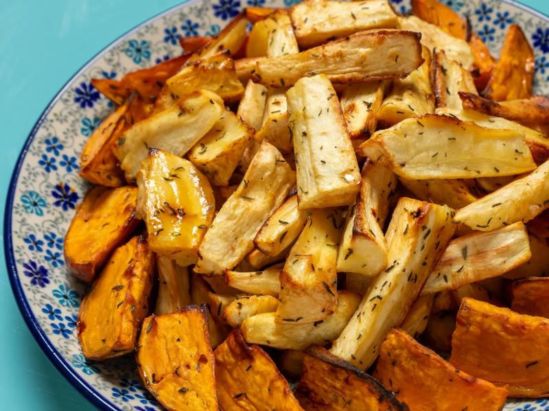 Roasted Parsnips and Sweet Potatoes