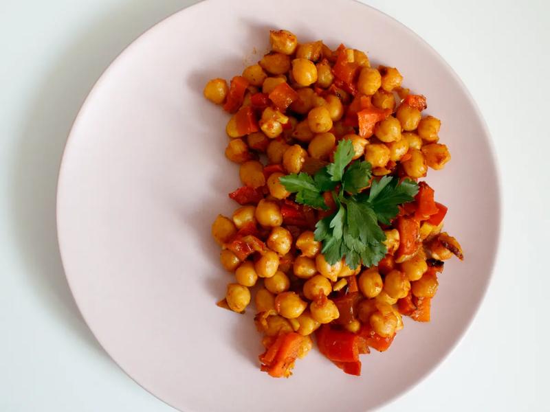 Spiced Chickpea and Red Pepper Stir-Fry