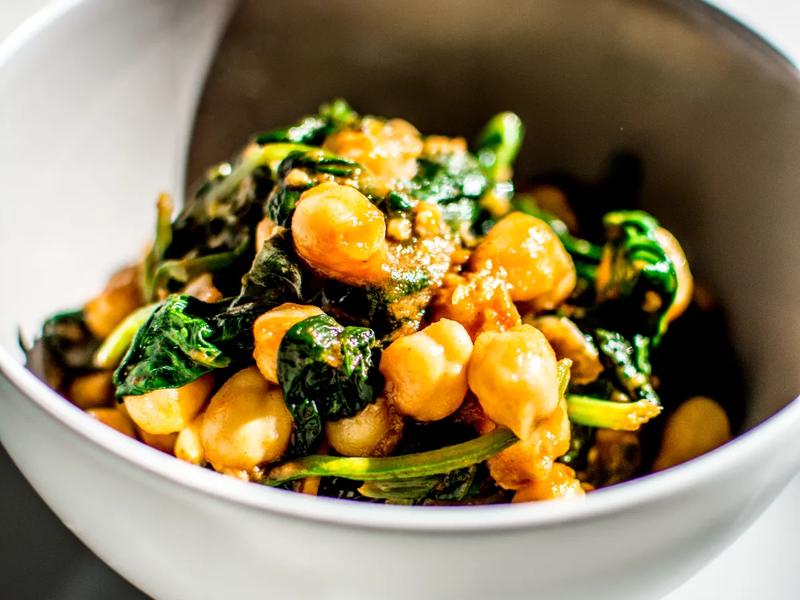 Curried Chickpeas and Spinach