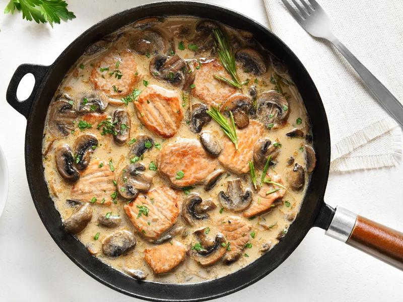 Creamy Pork Tenderloin with Mushrooms