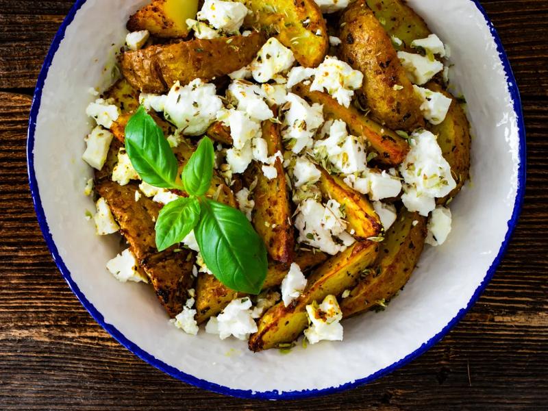 Greek-Style Roasted Potatoes with Feta