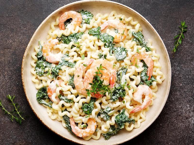 Shrimp and Spinach Alfredo