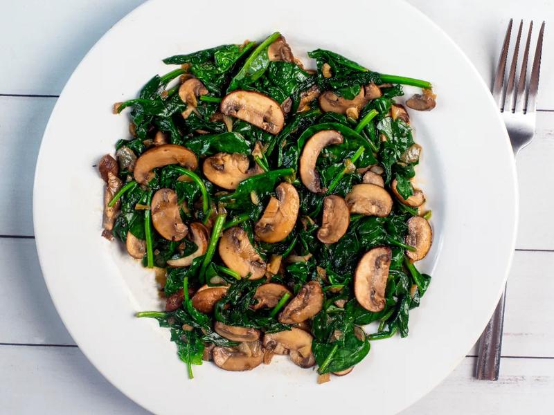 Sautéed Spinach and Mushrooms