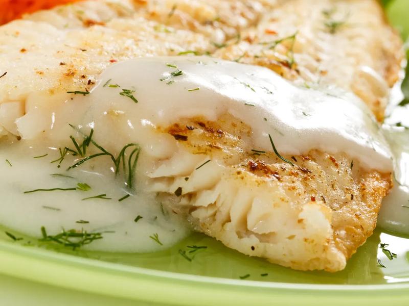 Pan-Seared Tilapia with Dill Yogurt Sauce