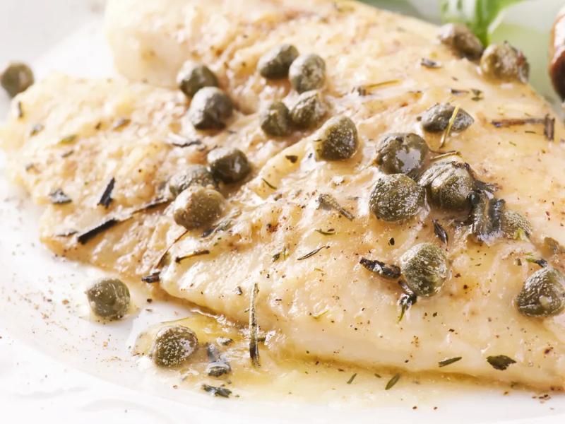 Tilapia with Lemon Caper Butter