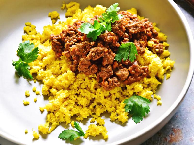 Curried Turkey and Cauliflower Rice Skillet