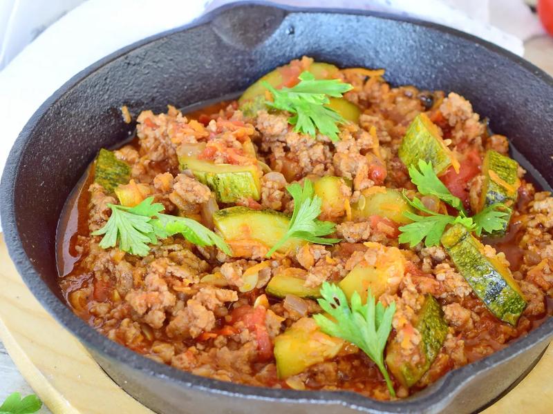 Turkey Zucchini Marinara Skillet