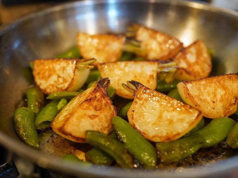 Sautéed Turnips and Peas with Dill
