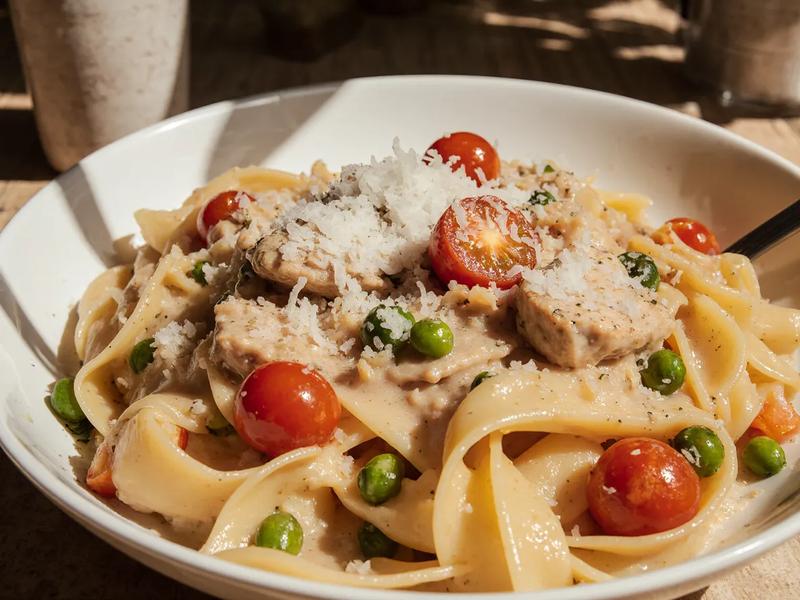 Chicken & Veggie Fettuccine Alfredo