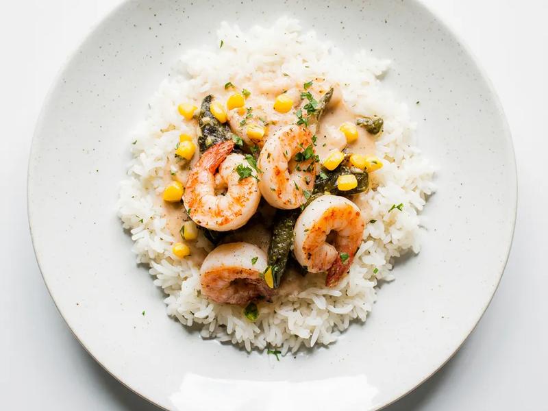 Creamy Shrimp and Poblanos