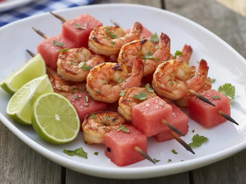 Paleo Shrimp and Watermelon Skewers
