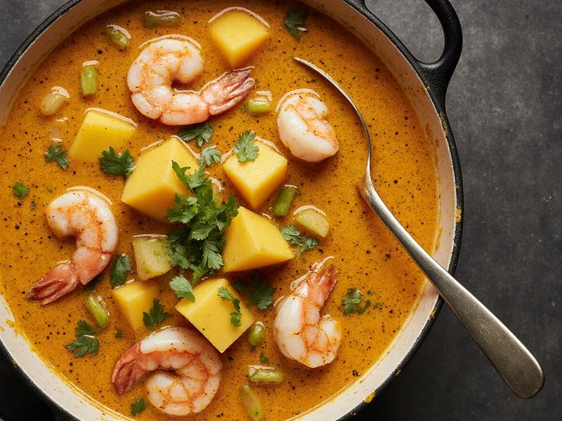 Jamaican Curried Shrimp & Mango Soup