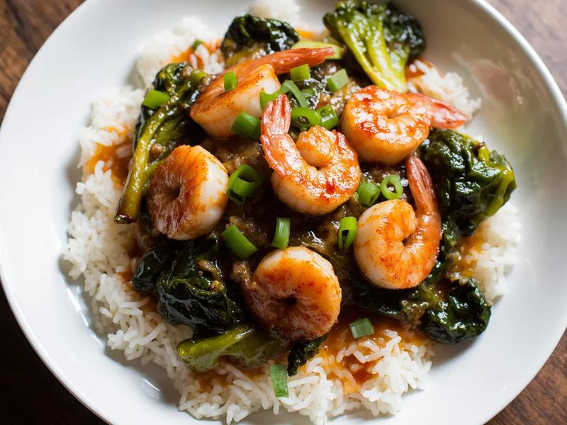 Shrimp with Pak Choi & Basmati Rice