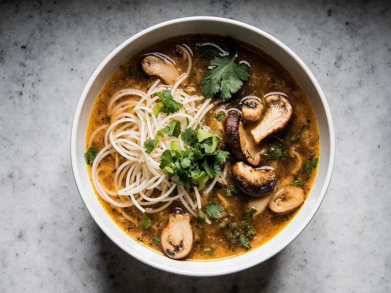 Hot ‘N’ Sour Mushroom & Noodle Soup