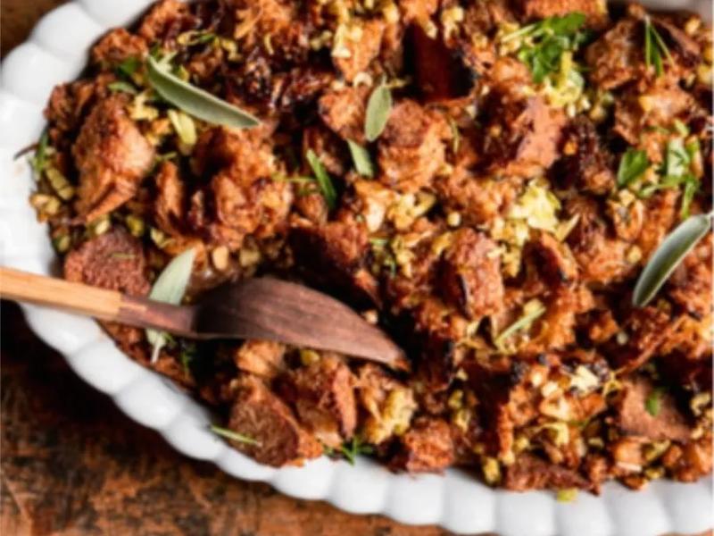 Vegan Stuffing with Balsamic Shallots