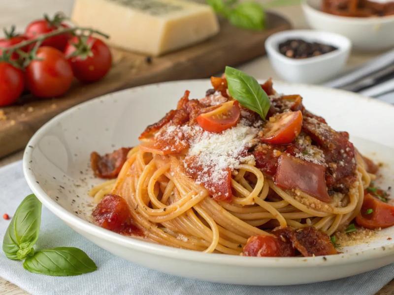 Linguine with Pancetta and Sauteed Cherry Tomatoes