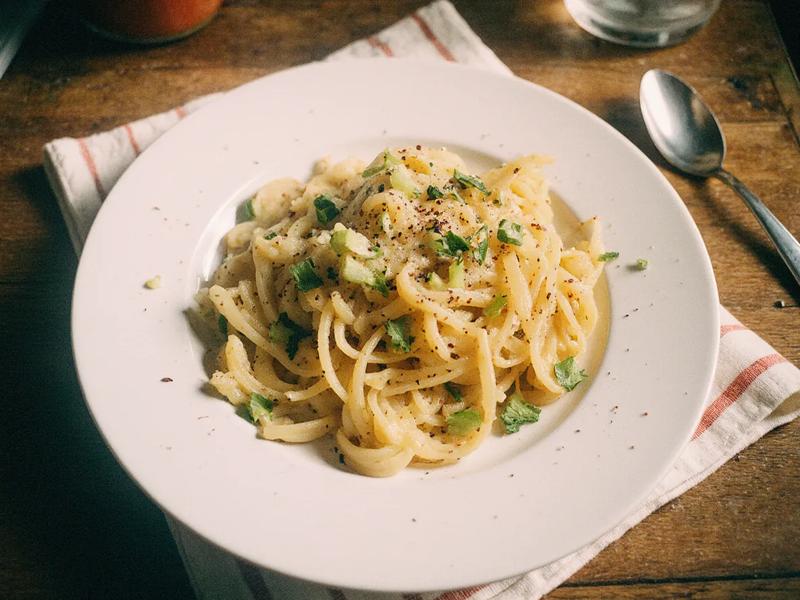Kohlrabi and Egg Noodles