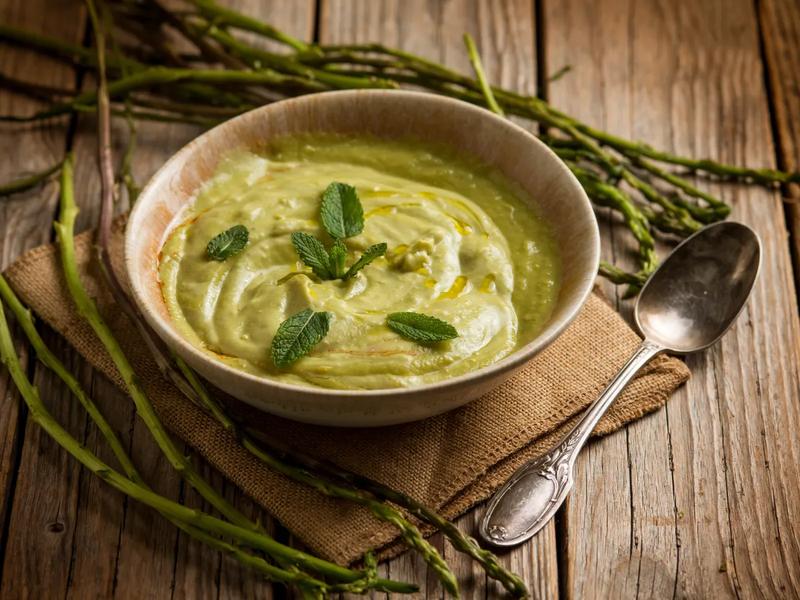 Asparagus Vichyssoise with Mint