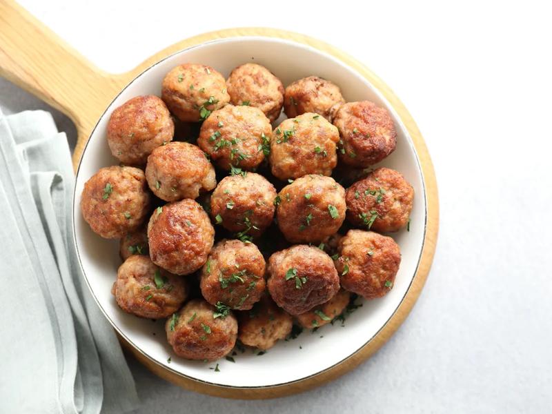 Turkey Basil Artichoke Meatballs