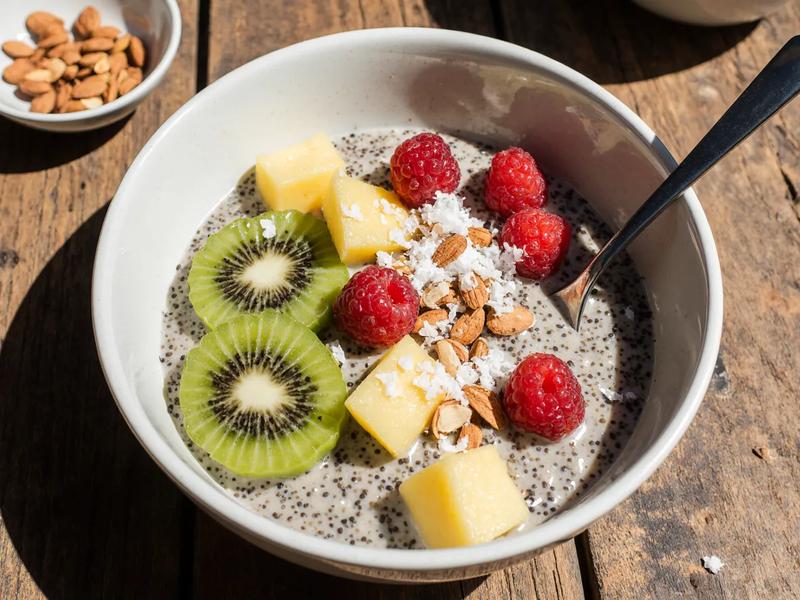 Overnight Coconut-Chia Pudding Breakfast Bowl