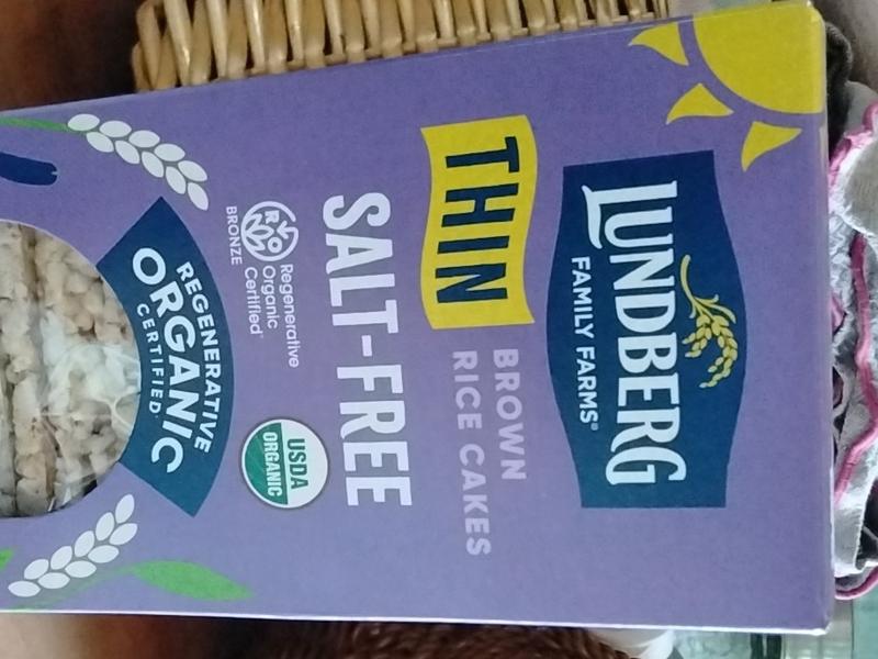 Lundberg Organic Thin Stackers Salt Free Brown Rice Puffed Grain Cakes