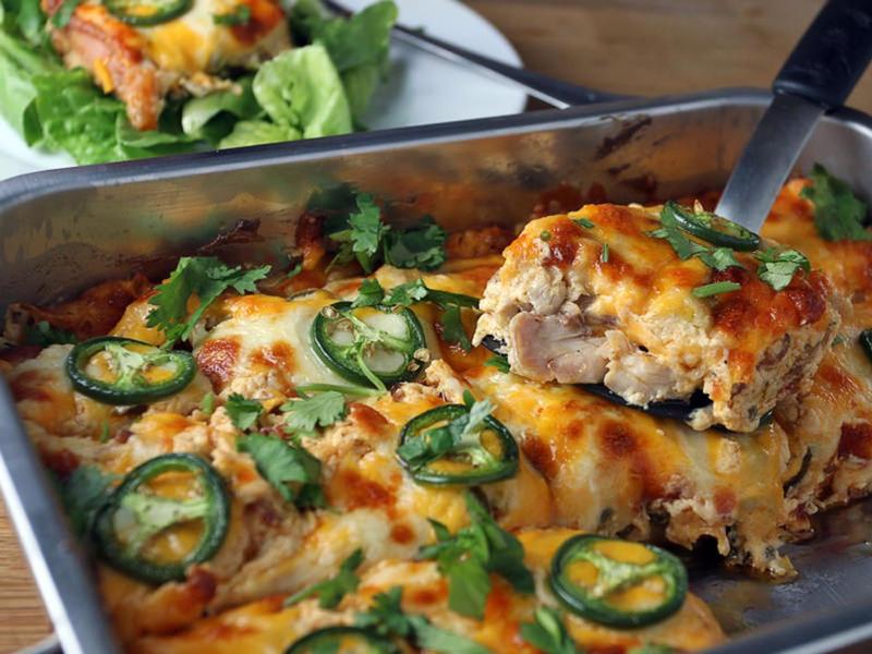 Buffalo Chicken Jalapeno Popper Casserole