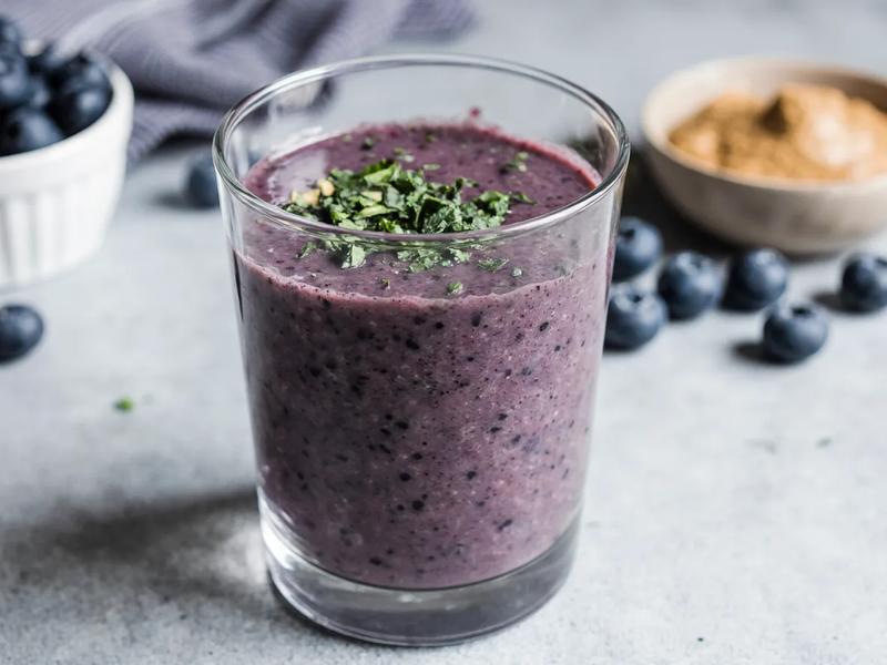Blueberry, Almond, and Kale Smoothie