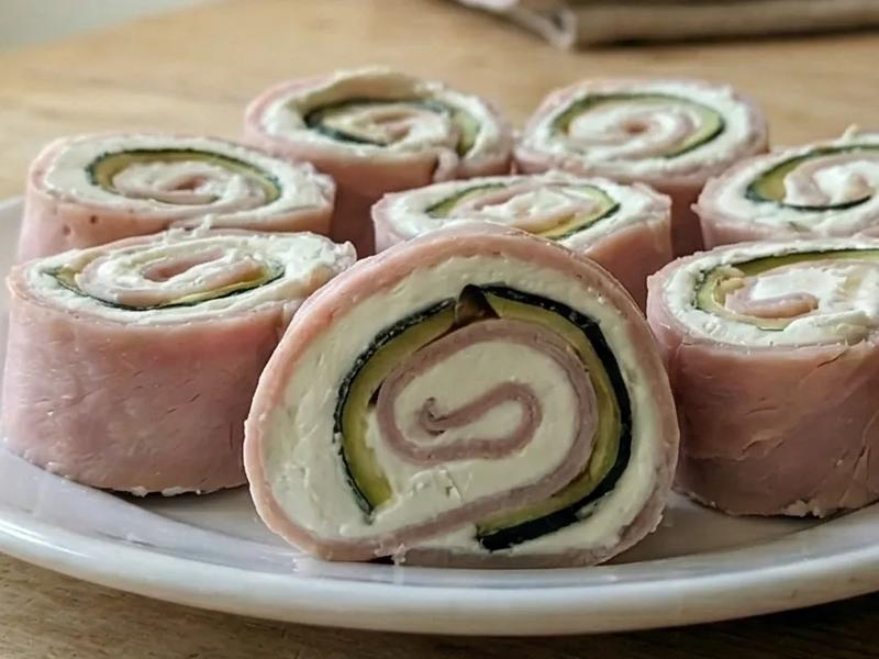 Zucchini and Ham Pinwheels