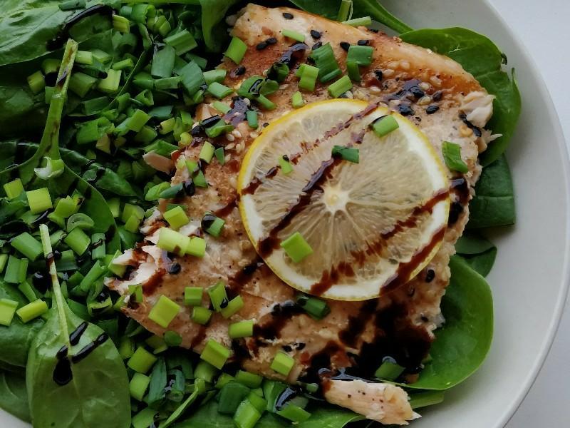 Oven baked teriyaki salmon