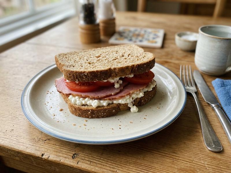 Ham and Cottage Cheese Sandwich